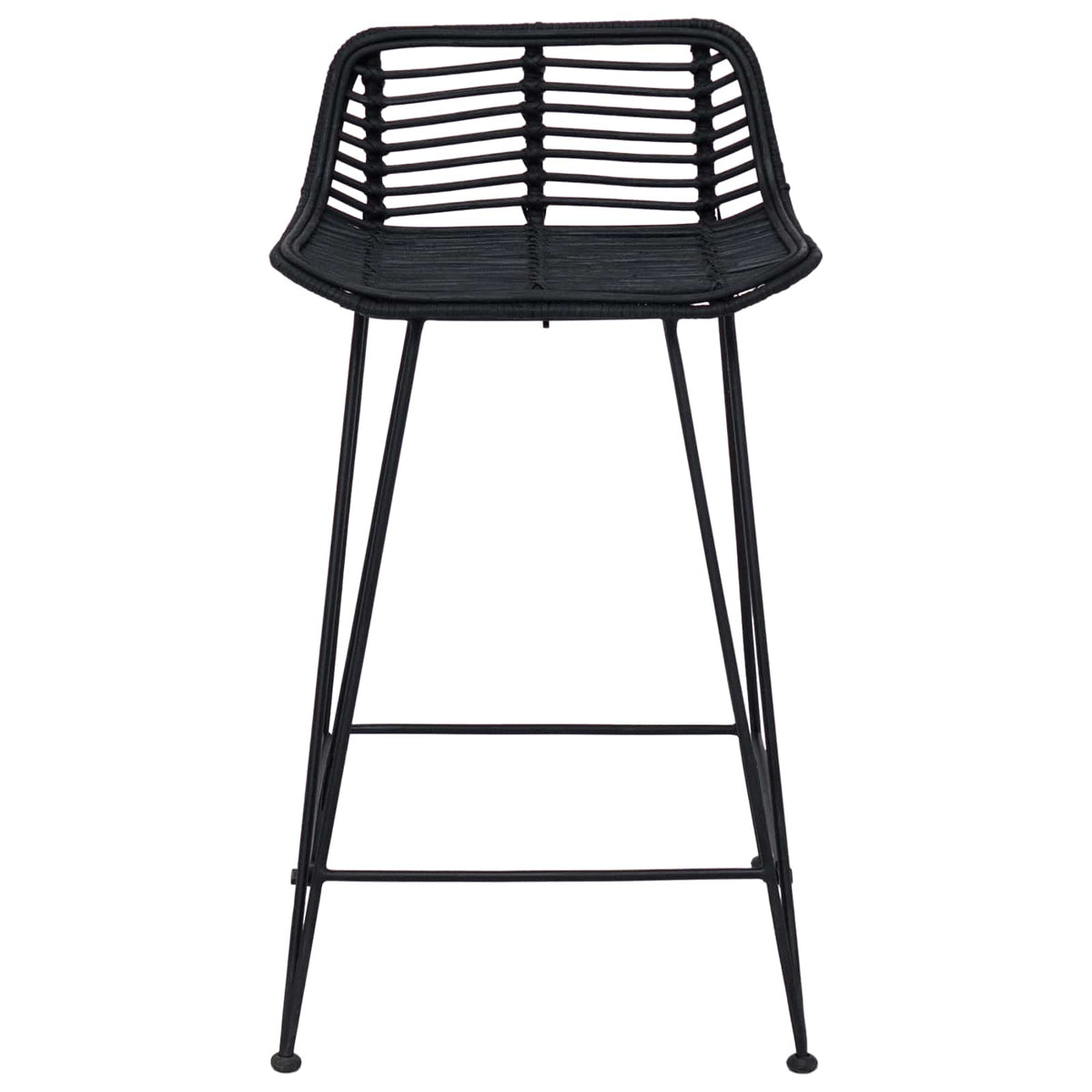 Barska stolica 2 pcs Crna 44 x 45 x 76 cm Ratan i Čelik