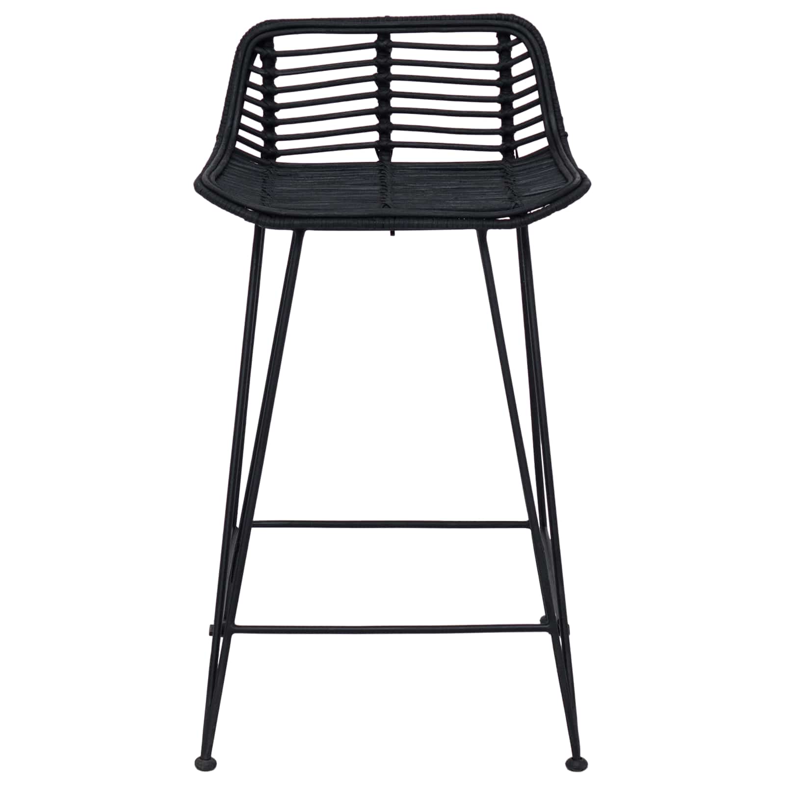 Barska stolica 2 pcs Crna 44 x 45 x 76 cm Ratan i Čelik