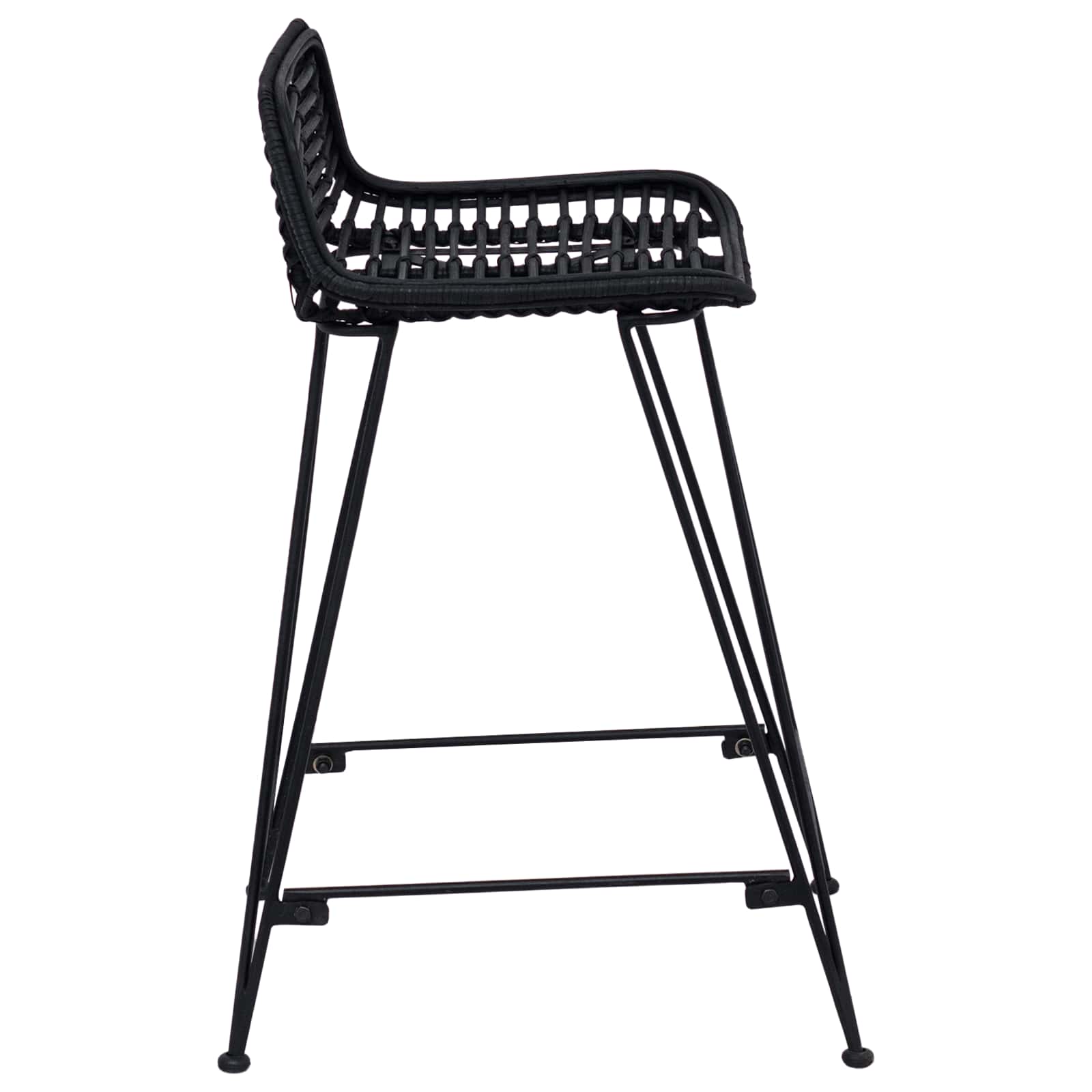 Barska stolica 2 pcs Crna 44 x 45 x 76 cm Ratan i Čelik