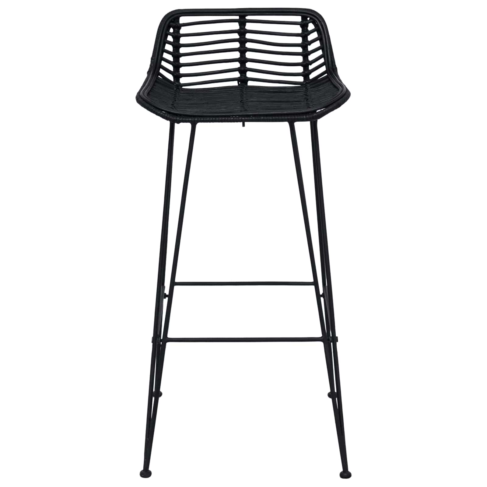 Barski stol 2 pcs Crna 44 x 46 x 91 cm Ratan i Čelik