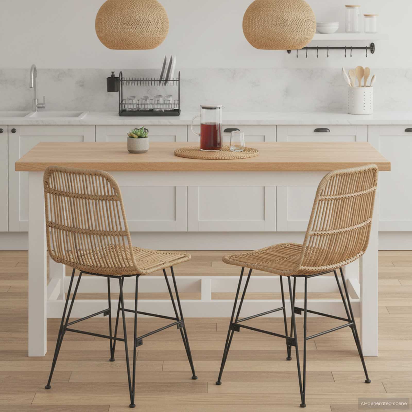 Stolica za blagovanje 2 pcs Prirodna 41 x 55 x 85 cm