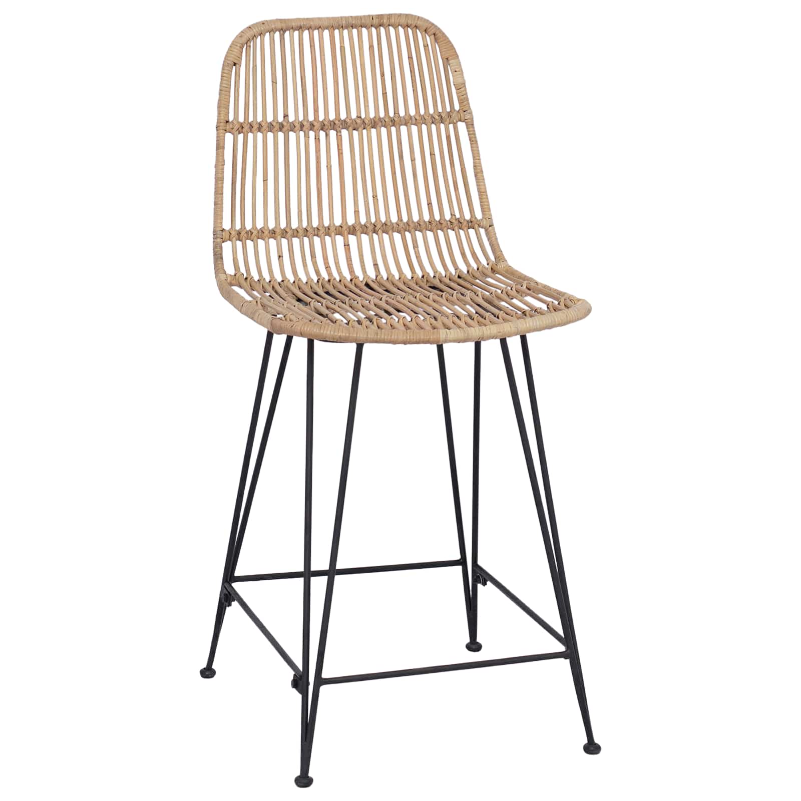 Barska stolica 2 pcs Prirodna 44 x 54 x 96 cm Ratan i Čelik
