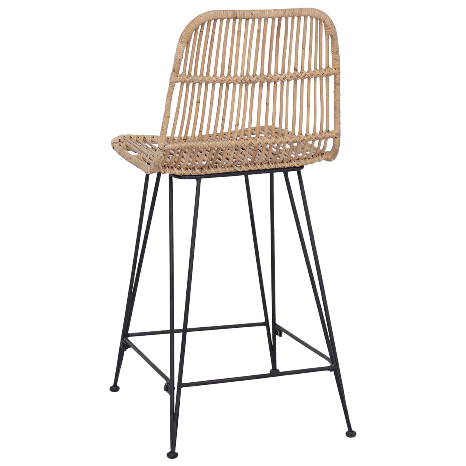 Barska stolica 2 pcs Prirodna 44 x 54 x 96 cm Ratan i Čelik