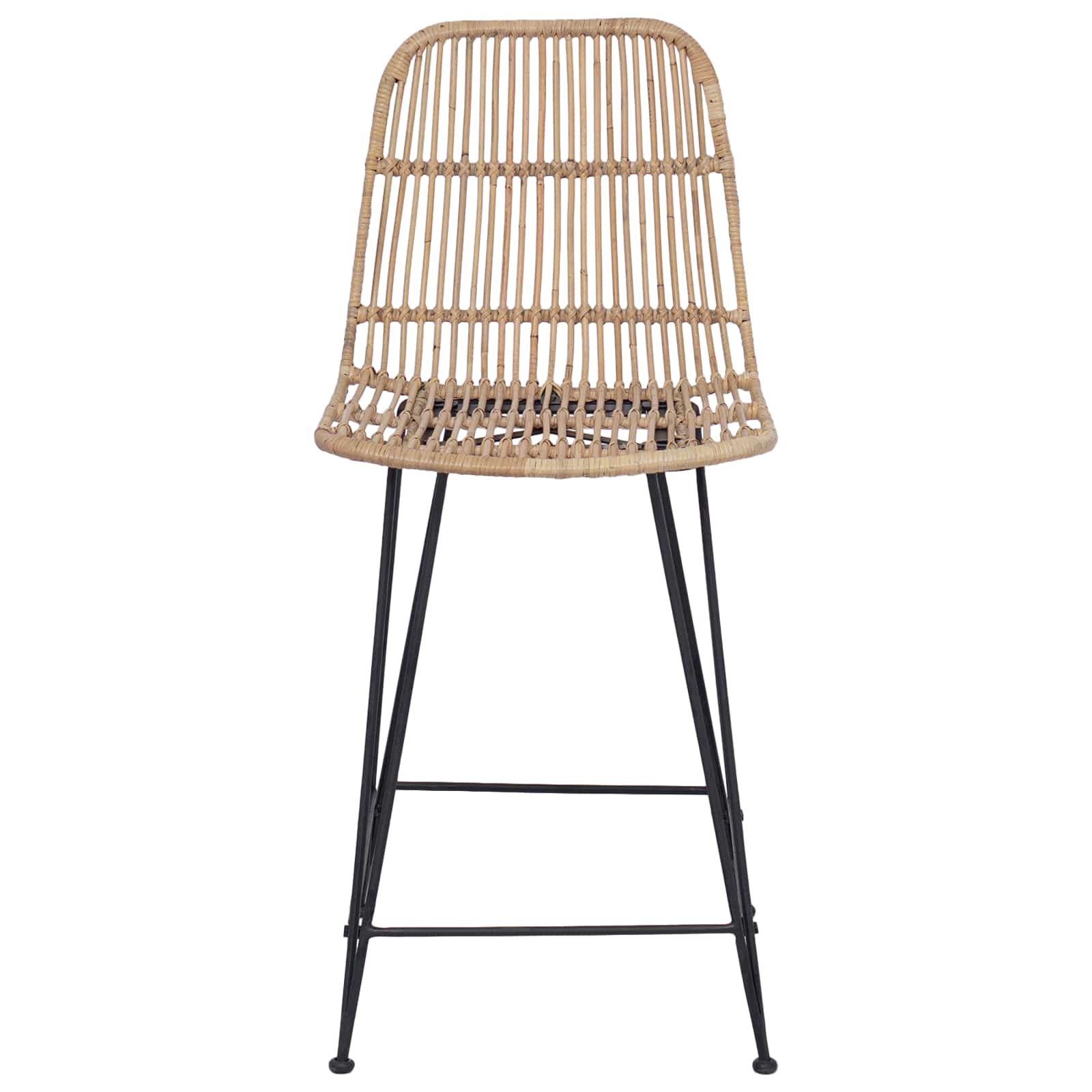 Barska stolica 2 pcs Prirodna 44 x 54 x 96 cm Ratan i Čelik