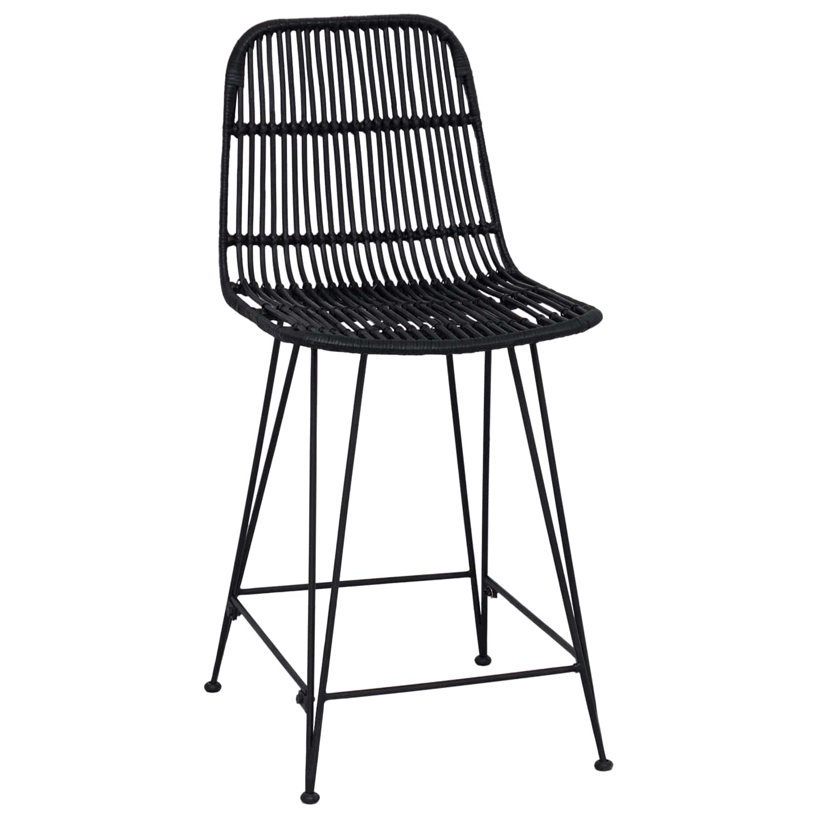 Barska stolica 2 pcs Crna 44 x 54 x 96 cm Ratan i Čelik