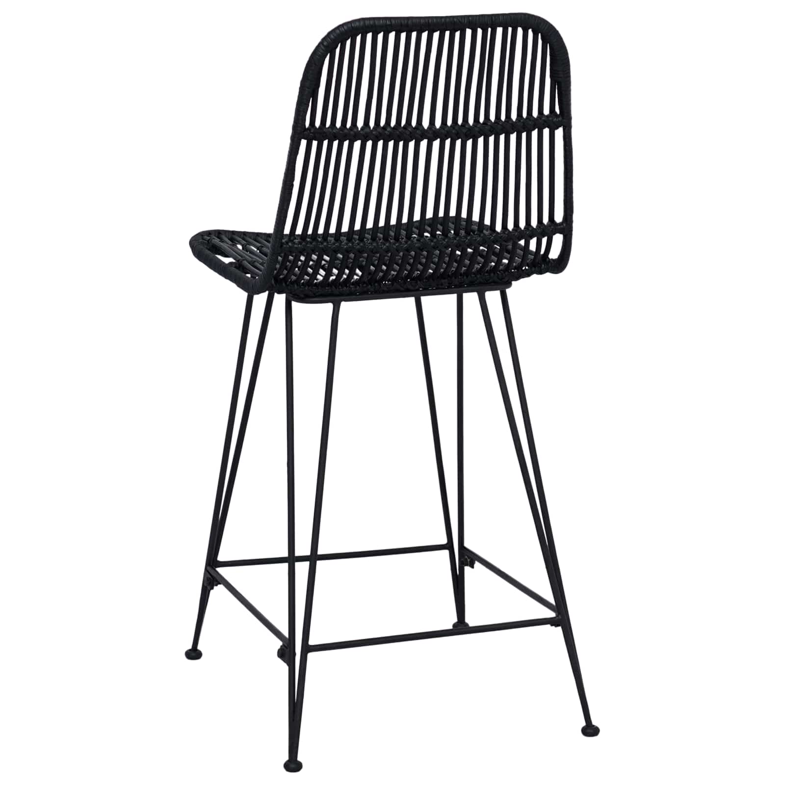 Barska stolica 2 pcs Crna 44 x 54 x 96 cm Ratan i Čelik