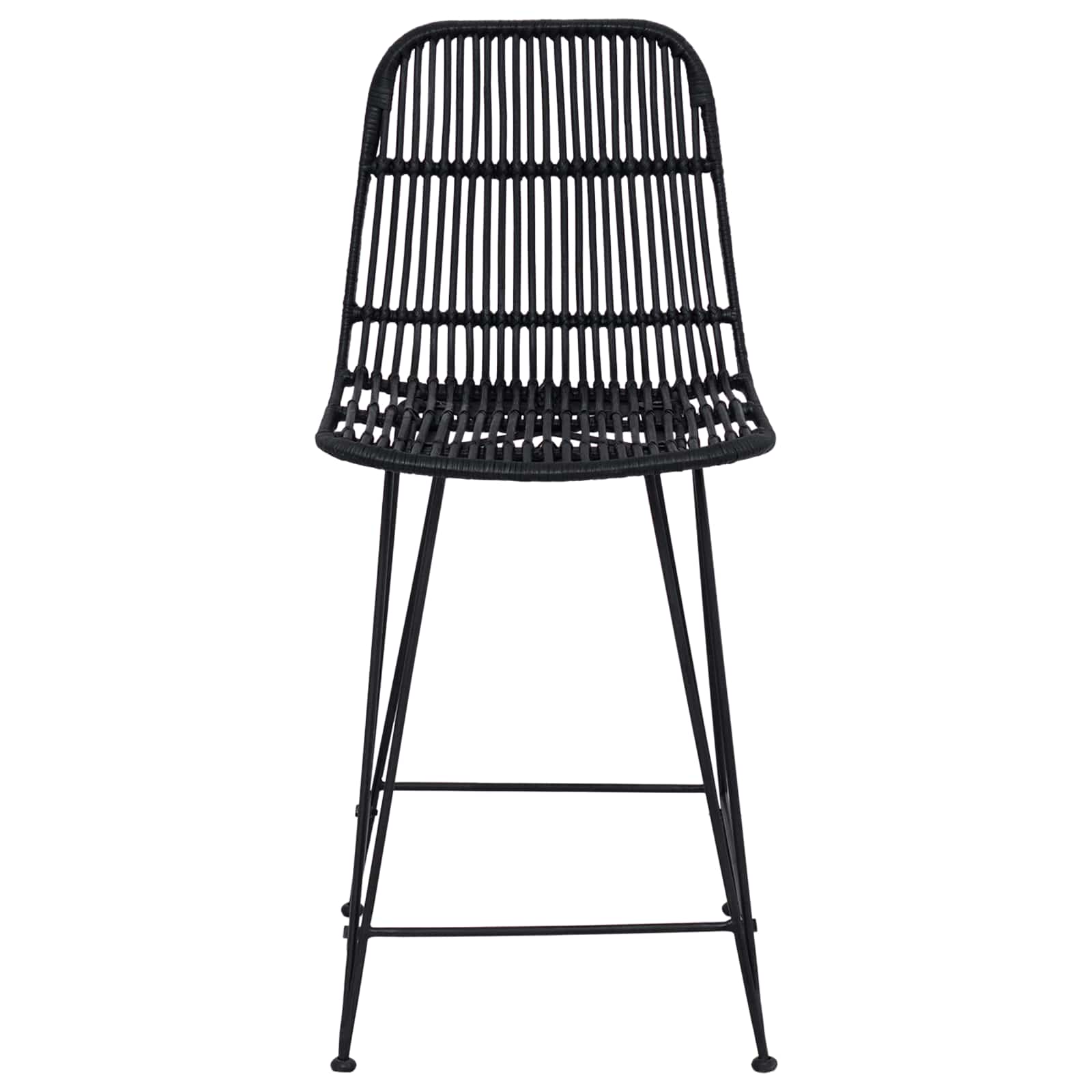 Barska stolica 2 pcs Crna 44 x 54 x 96 cm Ratan i Čelik