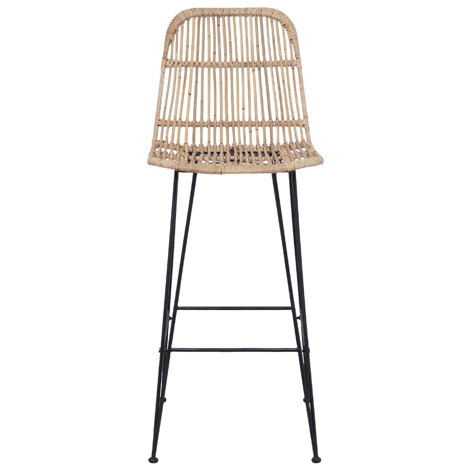 Barska stolica 2 pcs Prirodna 44 x 55 x 109 cm Ratan i Čelik