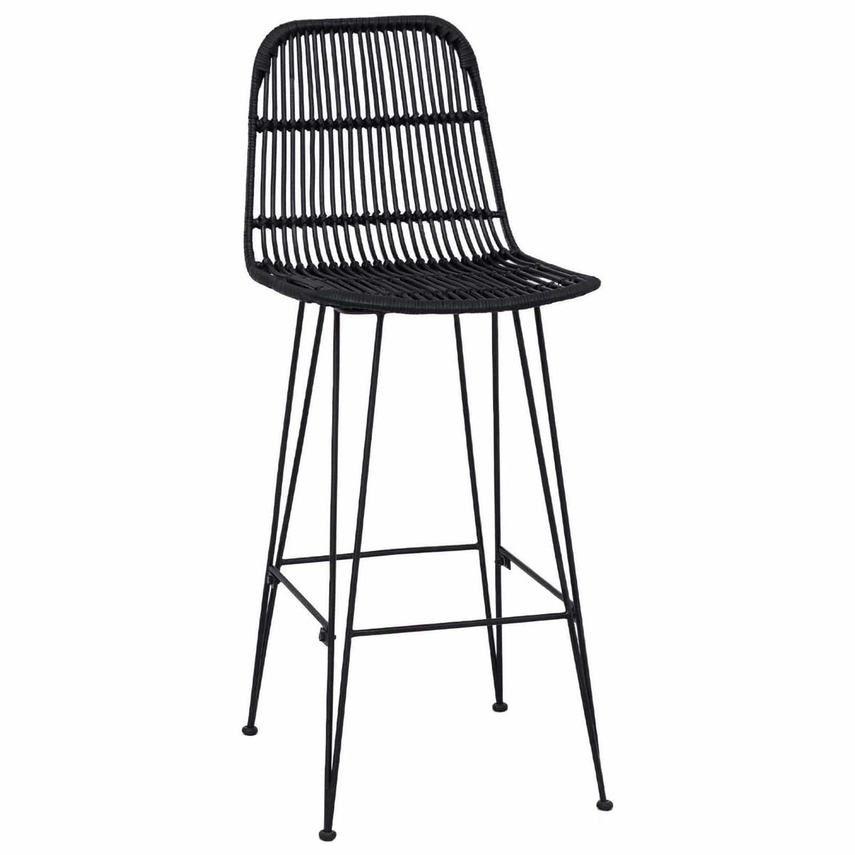 Barska stolica 2 pcs Crna 44 x 55 x 109 cm Ratan i Čelik