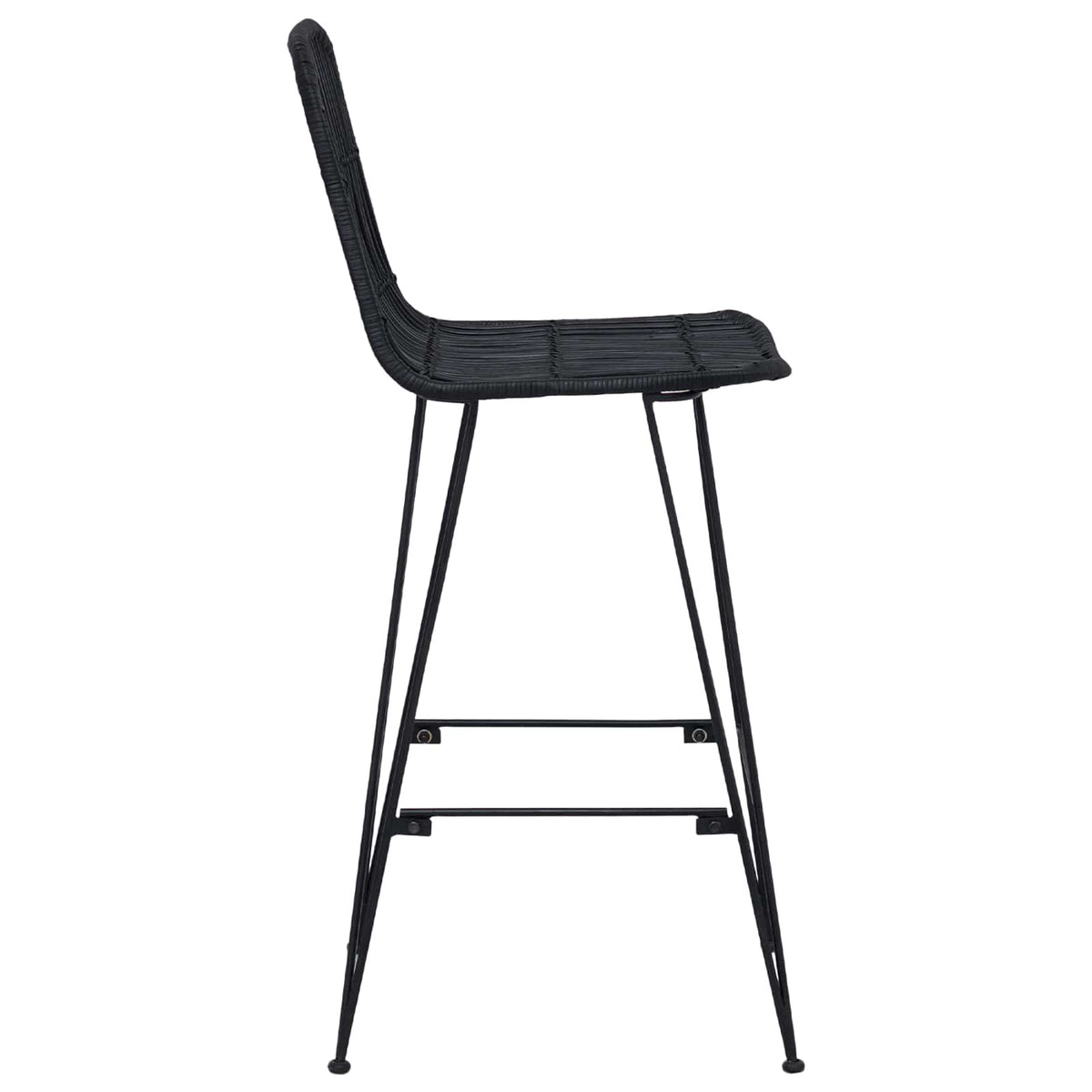 Barska stolica 2 pcs Crna 44 x 55 x 109 cm Ratan i Čelik