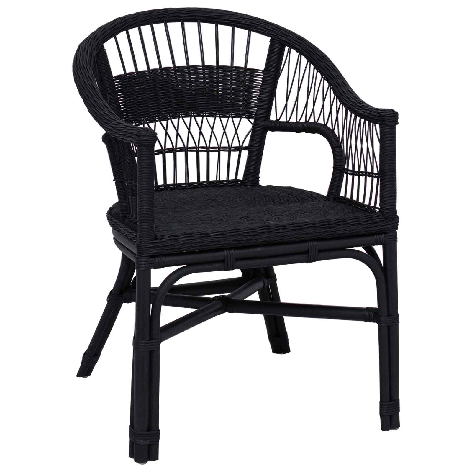 Stolica koja se može slagati Crna 60 x 60 x 81 cm Ratan