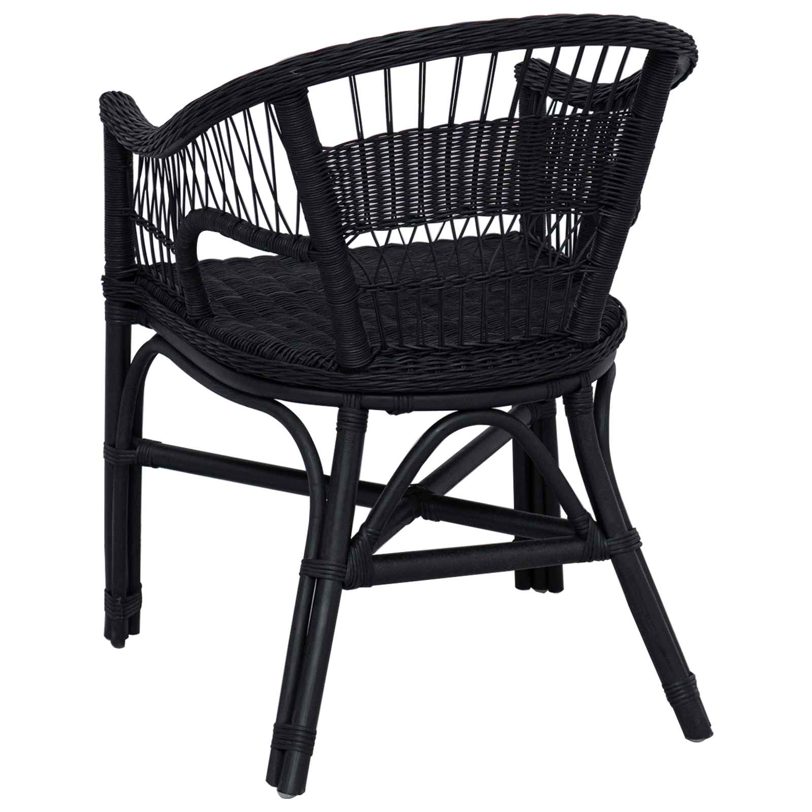 Stolica koja se može slagati Crna 60 x 60 x 81 cm Ratan