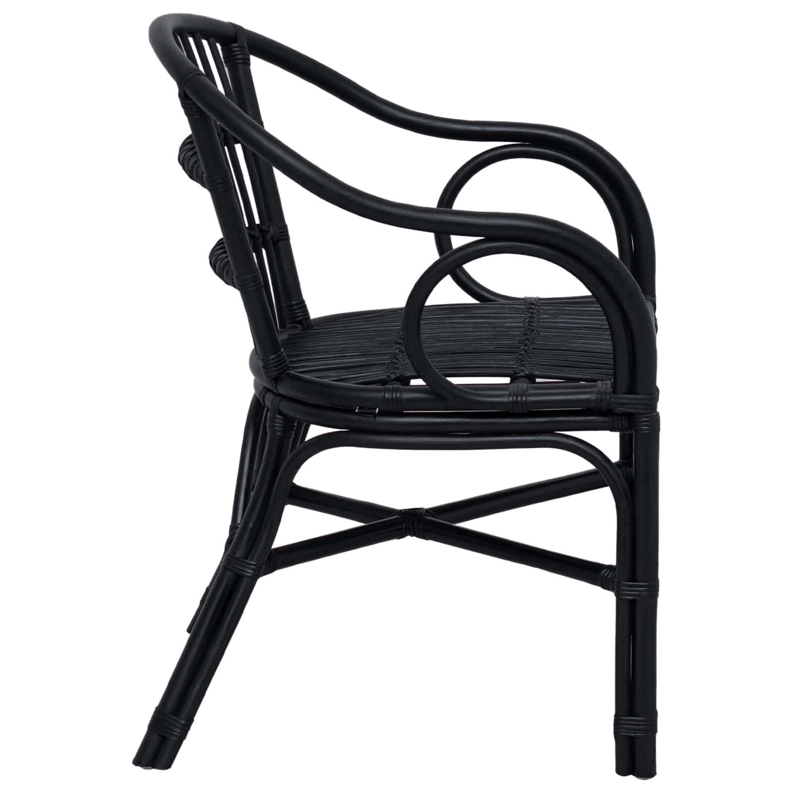 Stolica koja se može slagati Crna 58 x 60 x 81 cm Ratan
