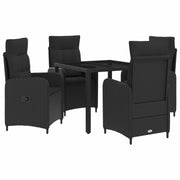 Vanjski set za objedovanje 5 pcs Crna 90 x 90 x 75 cm poliratan