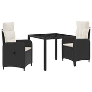 Vanjski set za objedovanje 3 pcs Crna i krem-bijela