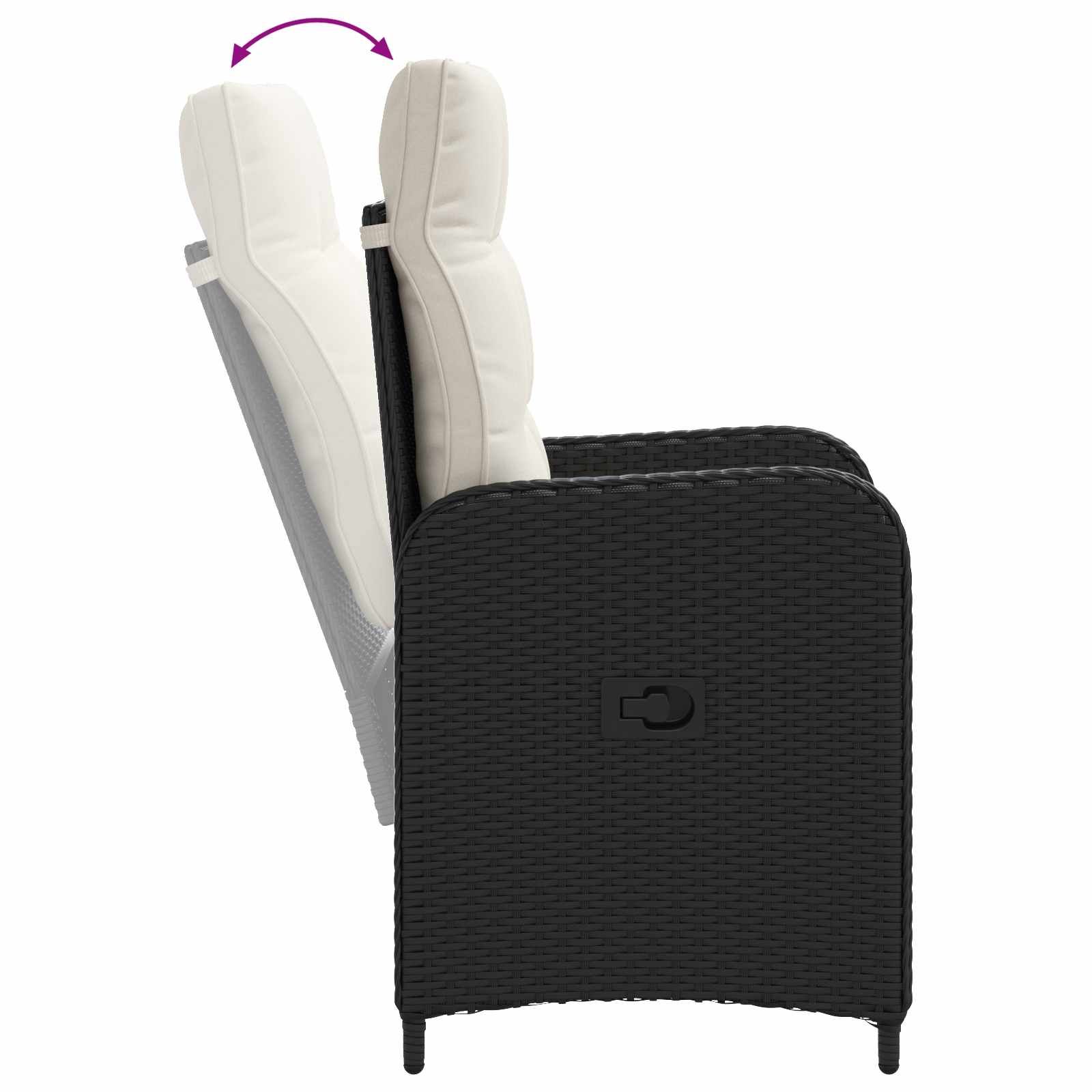 Vanjski set za objedovanje 3 pcs Crna i krem-bijela