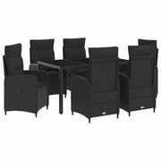 Vanjski set za objedovanje 7 pcs Crna 150 x 90 x 75 cm