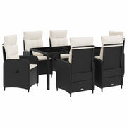 Vanjski set za objedovanje 7 pcs Crna i krem-bijela