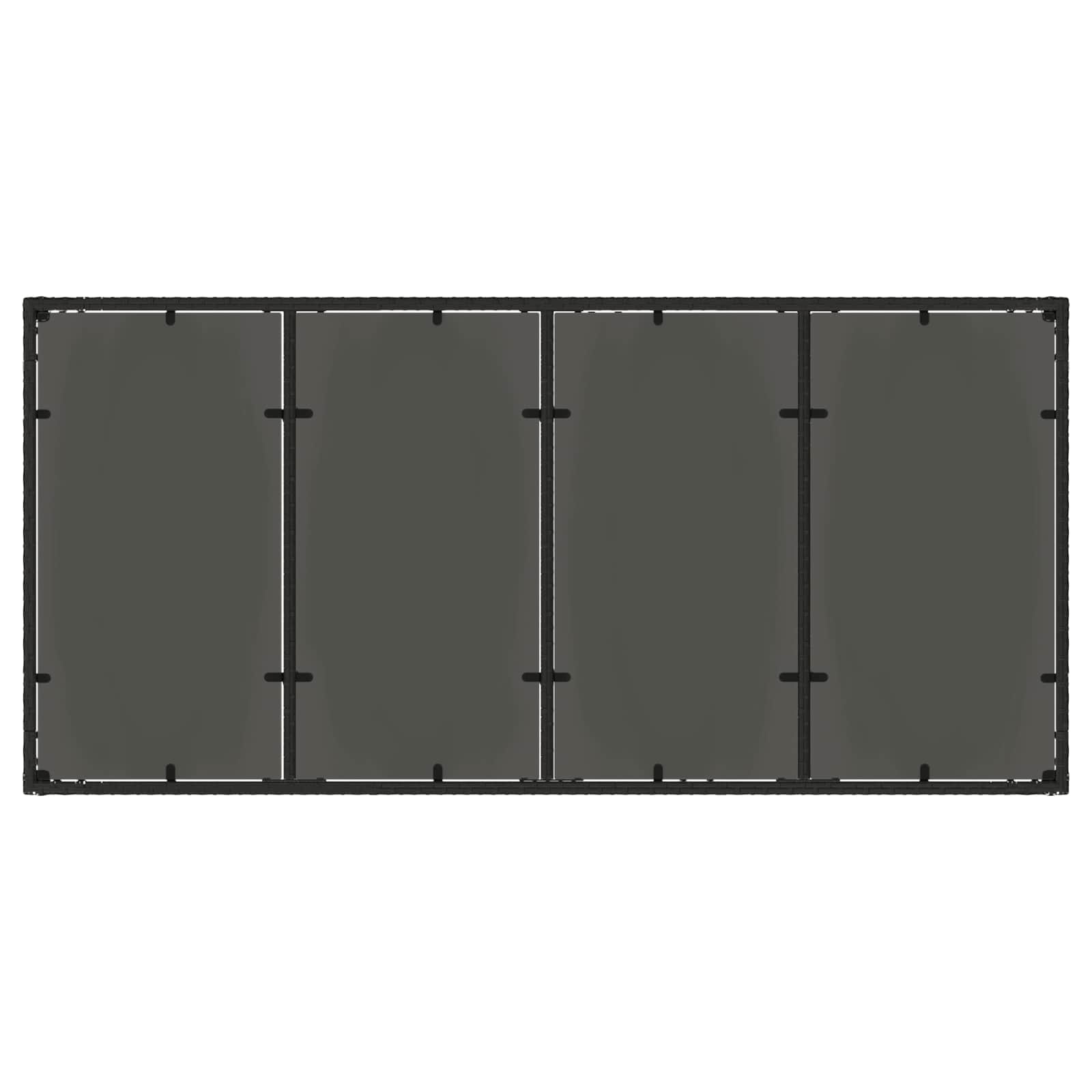 Vanjski set za objedovanje 7 pcs Crna 190 x 90 x 75 cm
