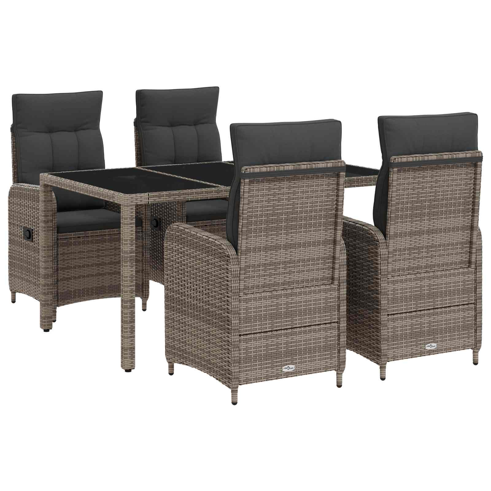 Vanjski set za objedovanje 5 pcs Svijetlo siva i tamno siva