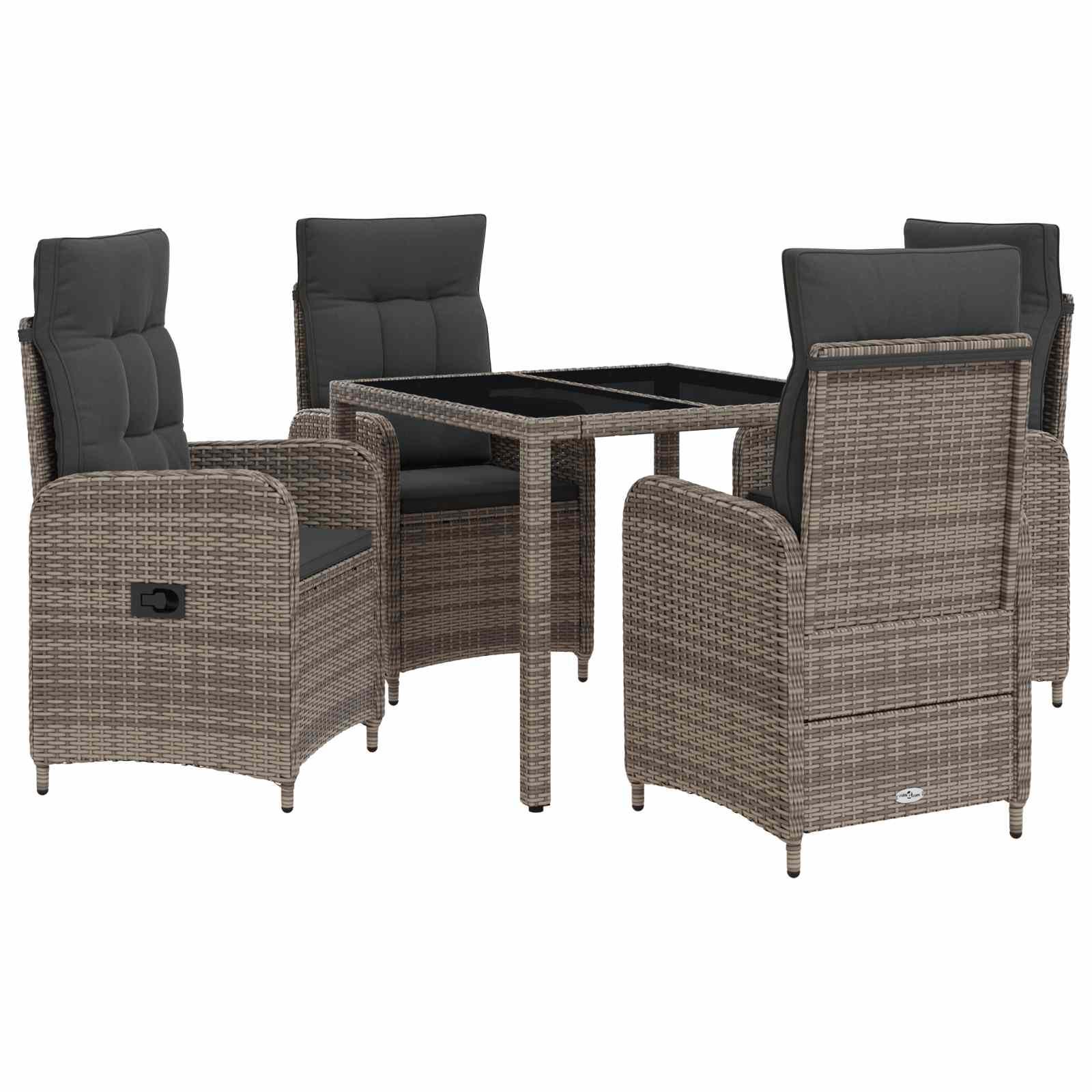 Vanjski set za objedovanje 5 pcs Svijetlo siva i tamno siva