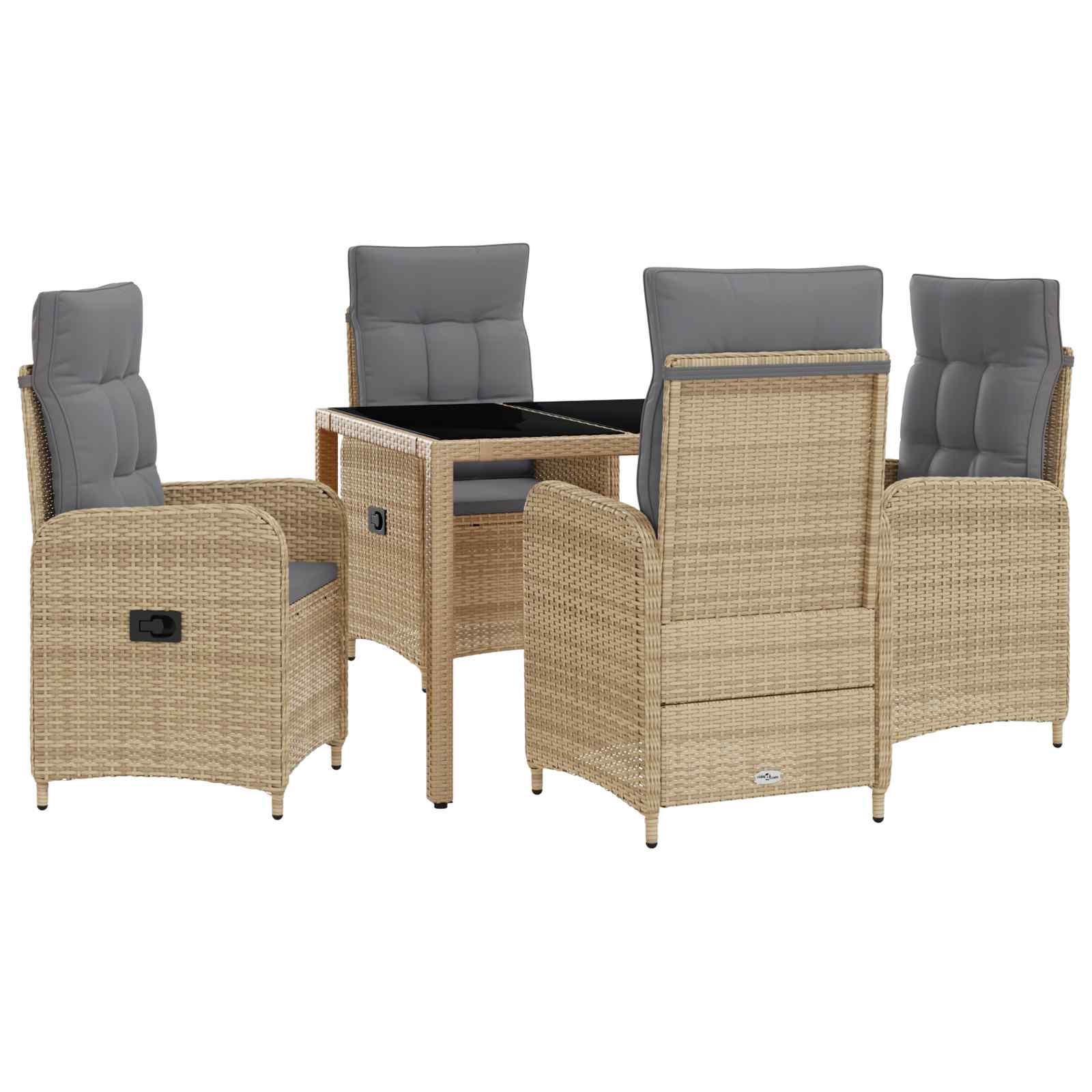 Vanjski set za objedovanje 5 pcs Bež i svijetlo siva