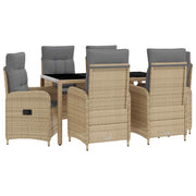 Vanjski set za objedovanje 7 pcs Bež i svijetlo siva