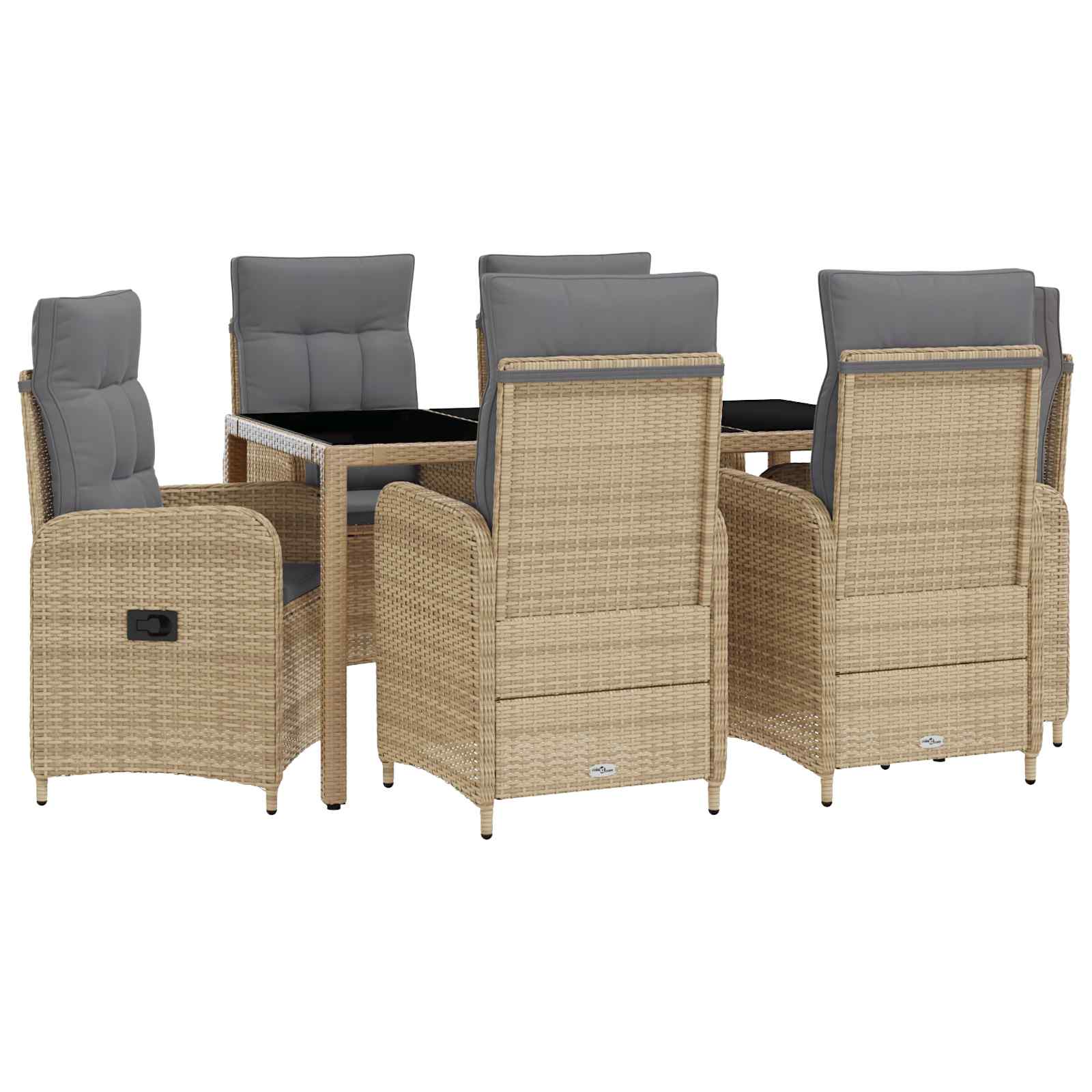 Vanjski set za objedovanje 7 pcs Bež i svijetlo siva
