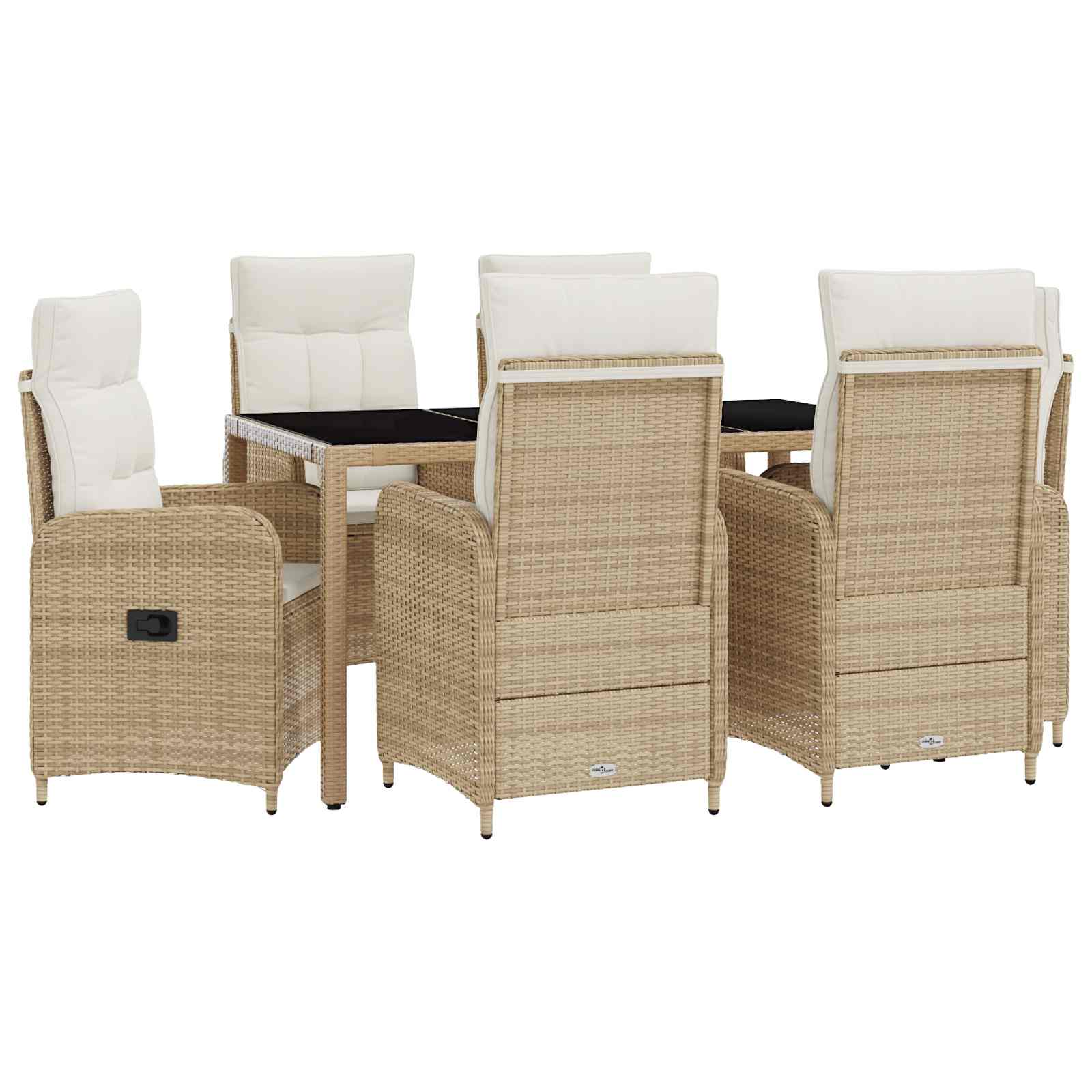 Vanjski set za objedovanje 7 pcs Bež i krem bijela
