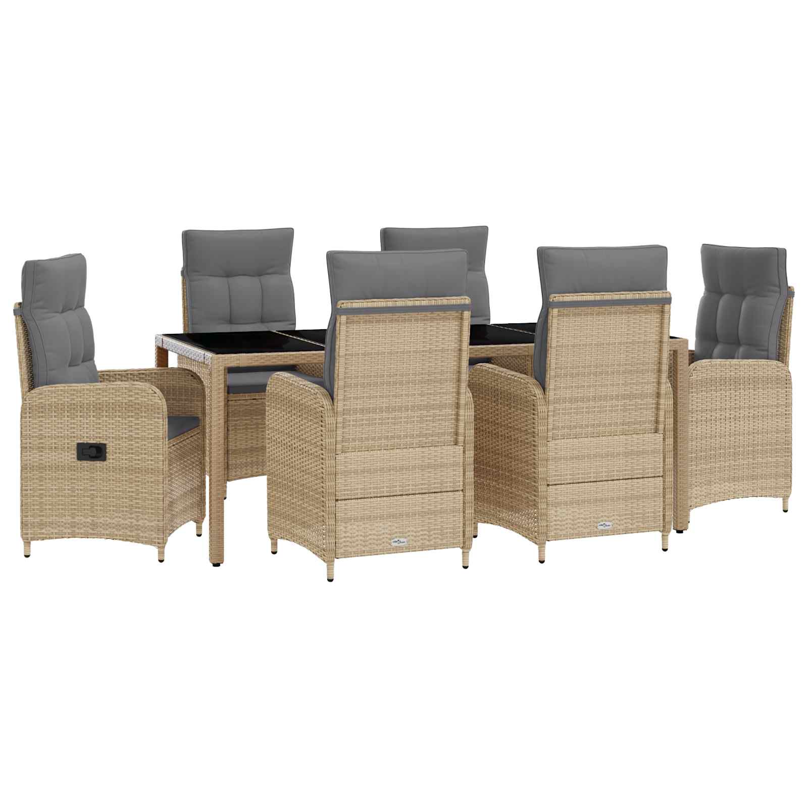 Vanjski set za objedovanje 7 pcs Bež i svijetlo siva