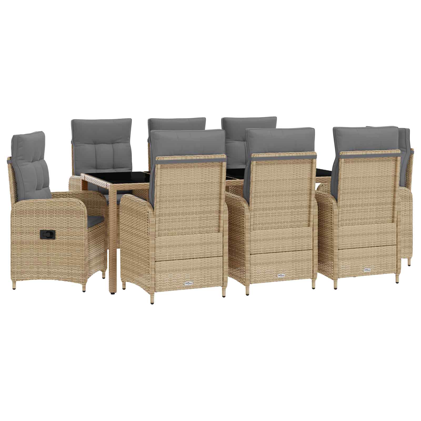Vanjski set za objedovanje 9 pcs Bež i svijetlo siva