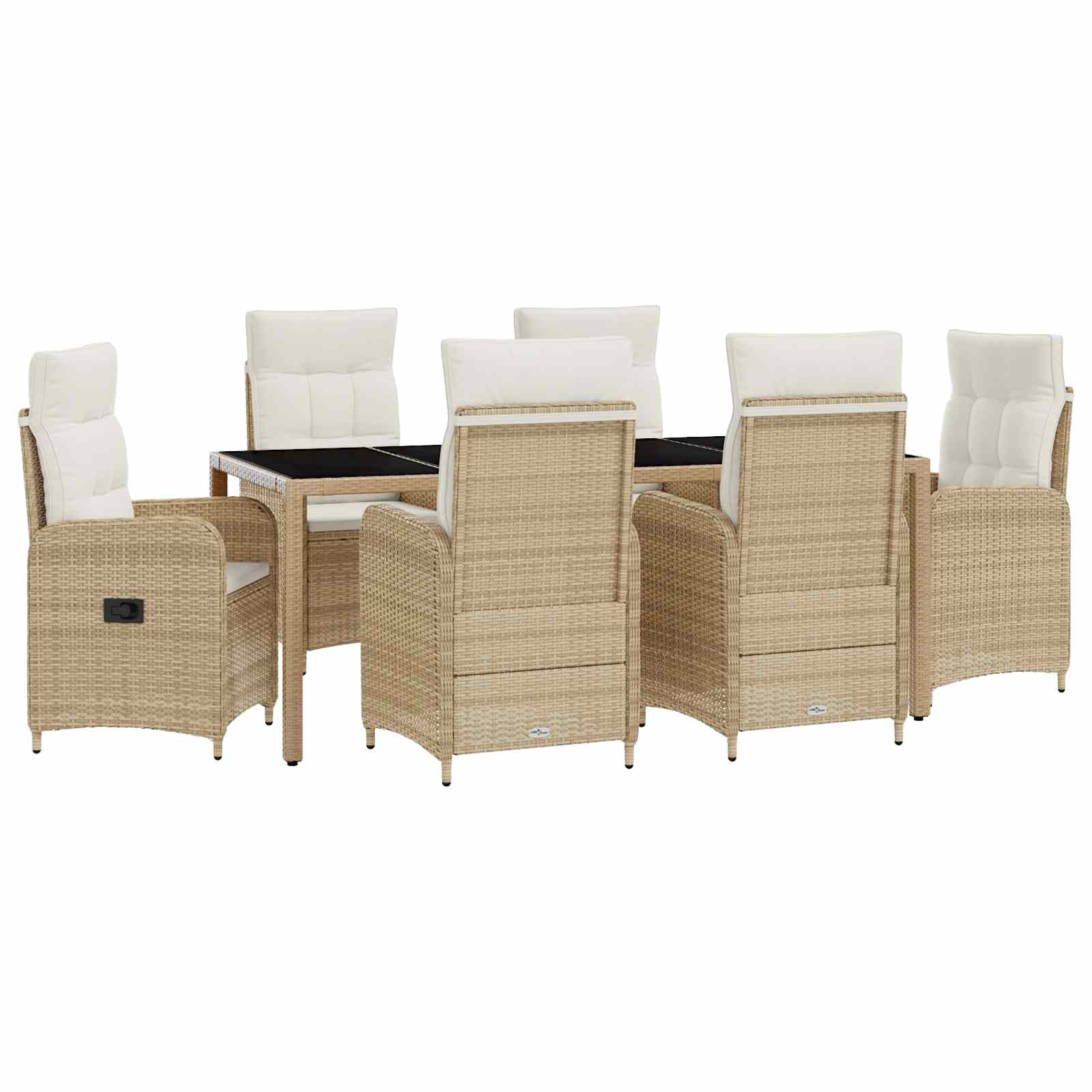 Vanjski set za objedovanje 7 pcs Bež i krem bijela