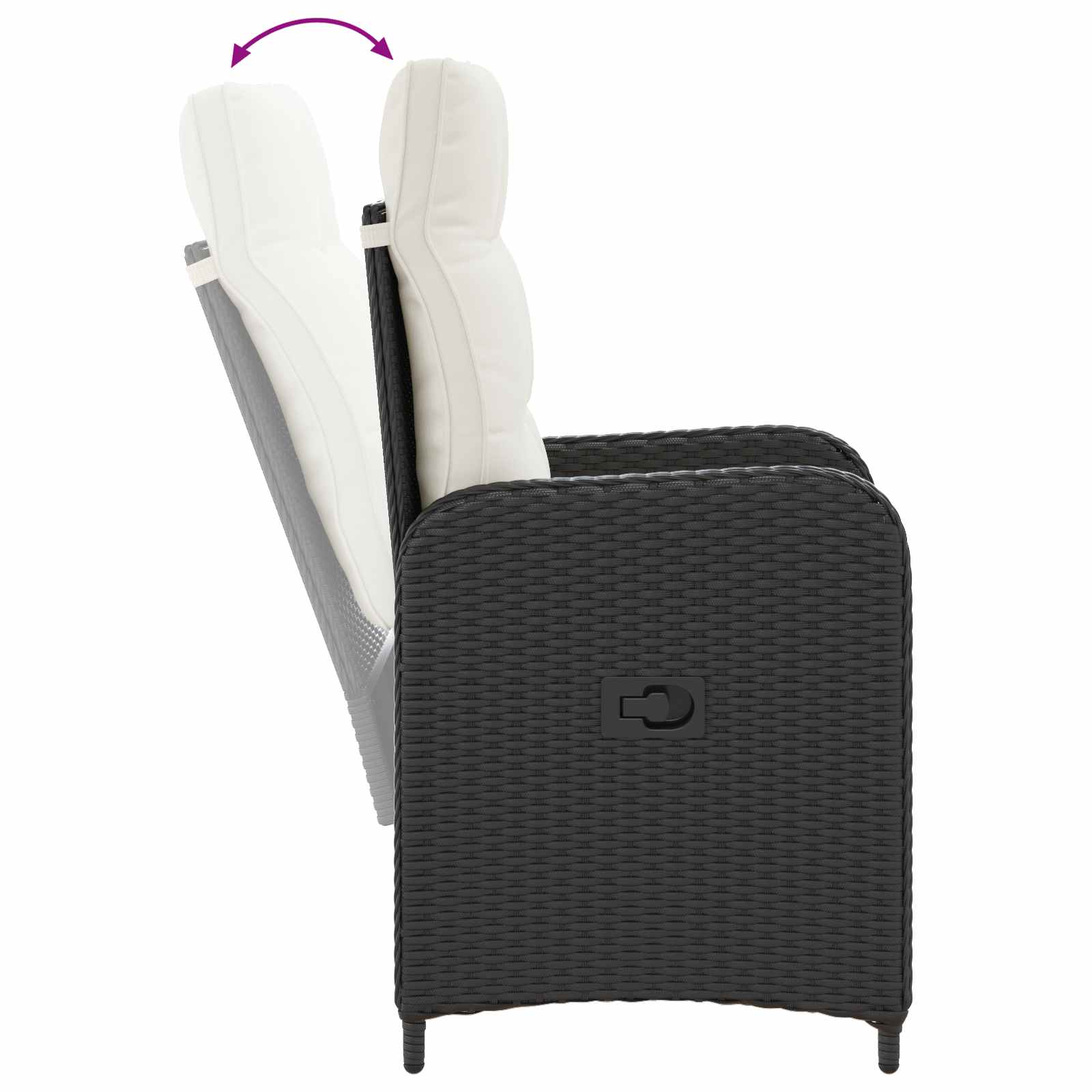 Vanjski set za objedovanje s jastukom 5 pcs Crna i krem-bijela