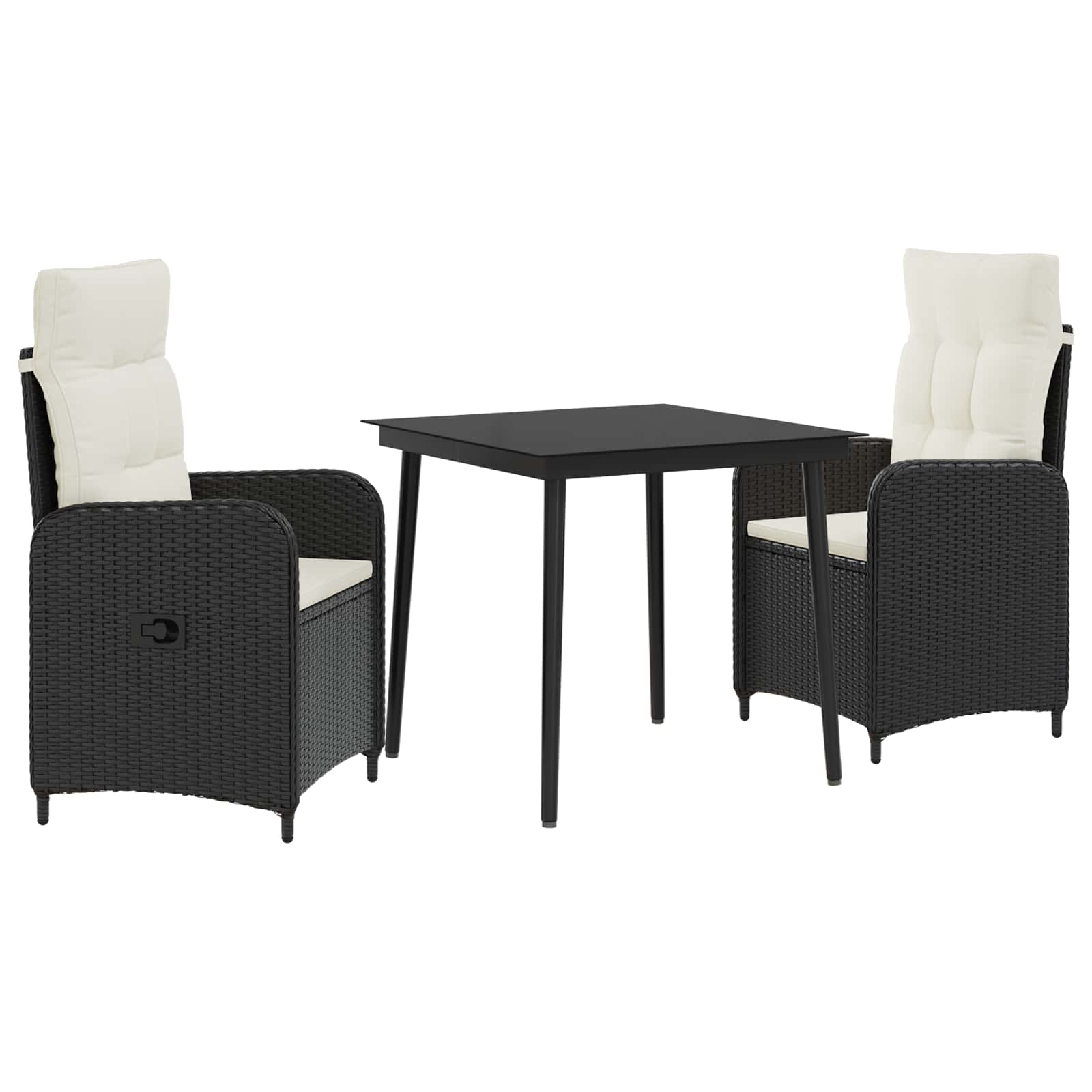Set stolića za sofu s jastukom 3 pcs Crna i krem-bijela