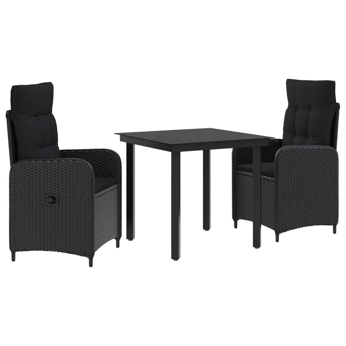 Set stolića za sofu s jastukom s jastukom 3 pcs Crna