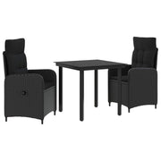 Set stolića za sofu s jastukom s jastukom 3 pcs Crna