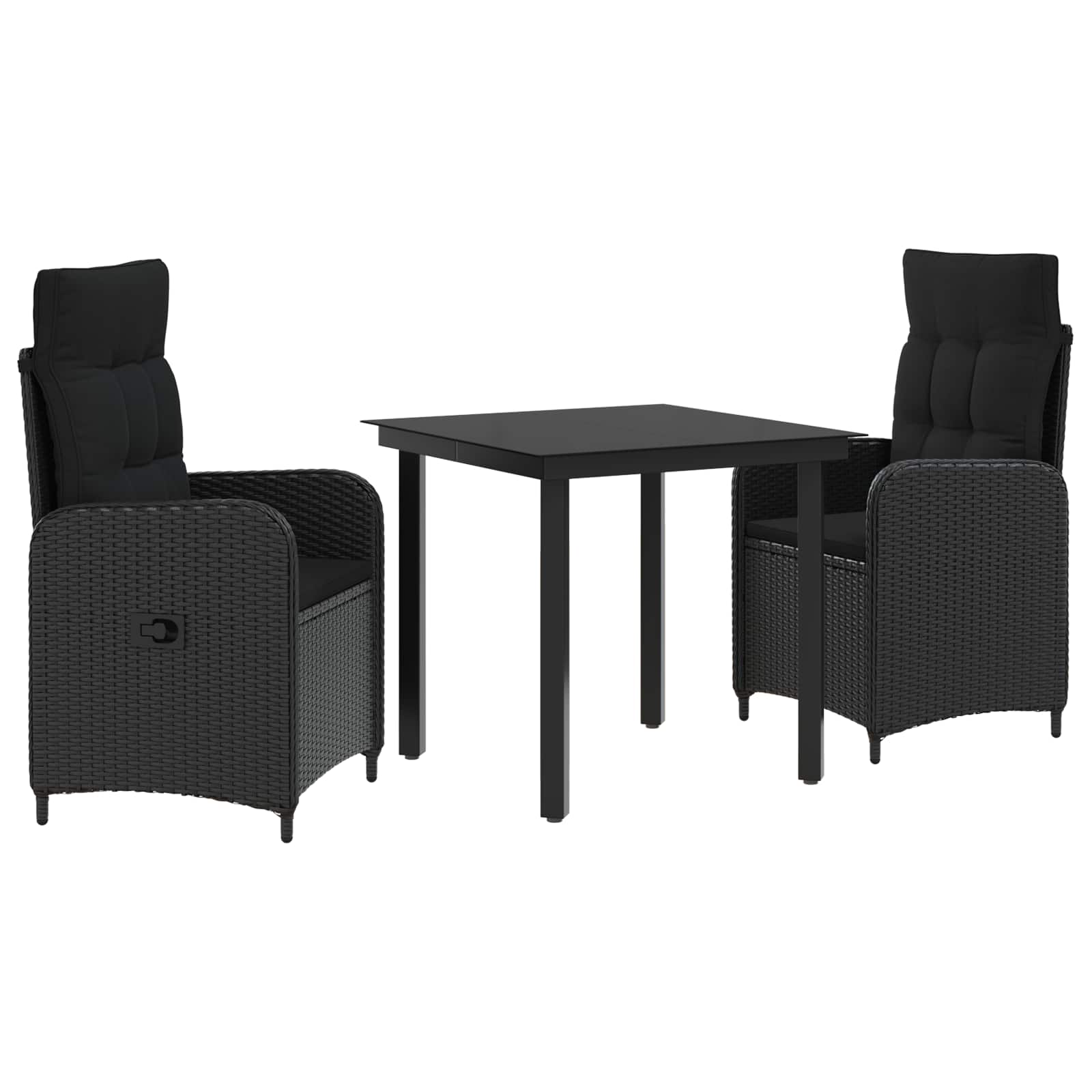 Set stolića za sofu s jastukom s jastukom 3 pcs Crna