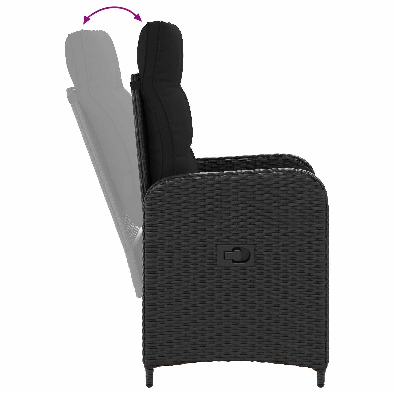 Set stolića za sofu s jastukom s jastukom 3 pcs Crna