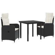 Set stolića za sofu s jastukom 3 pcs Crna i krem-bijela