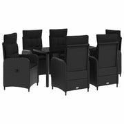 Set stolića za sofu s jastukom s jastukom 7 pcs Crna