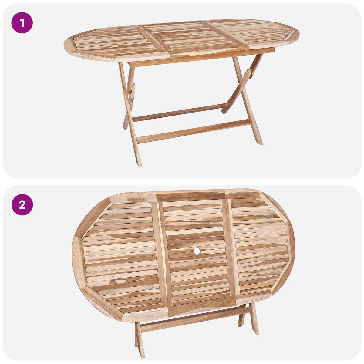Set vrtnih namještaja 9 kom. Prirodna Čvrsto teak drvo