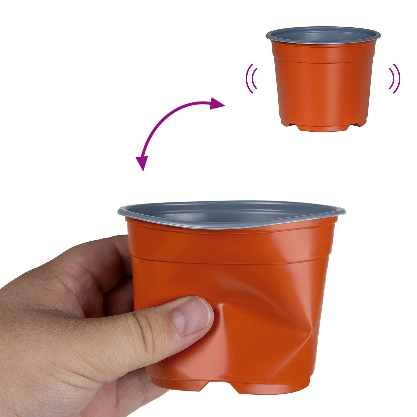 Okrugla saksija za cveće 100 pcs Terakota Ø 10 x 8 cm Plastika