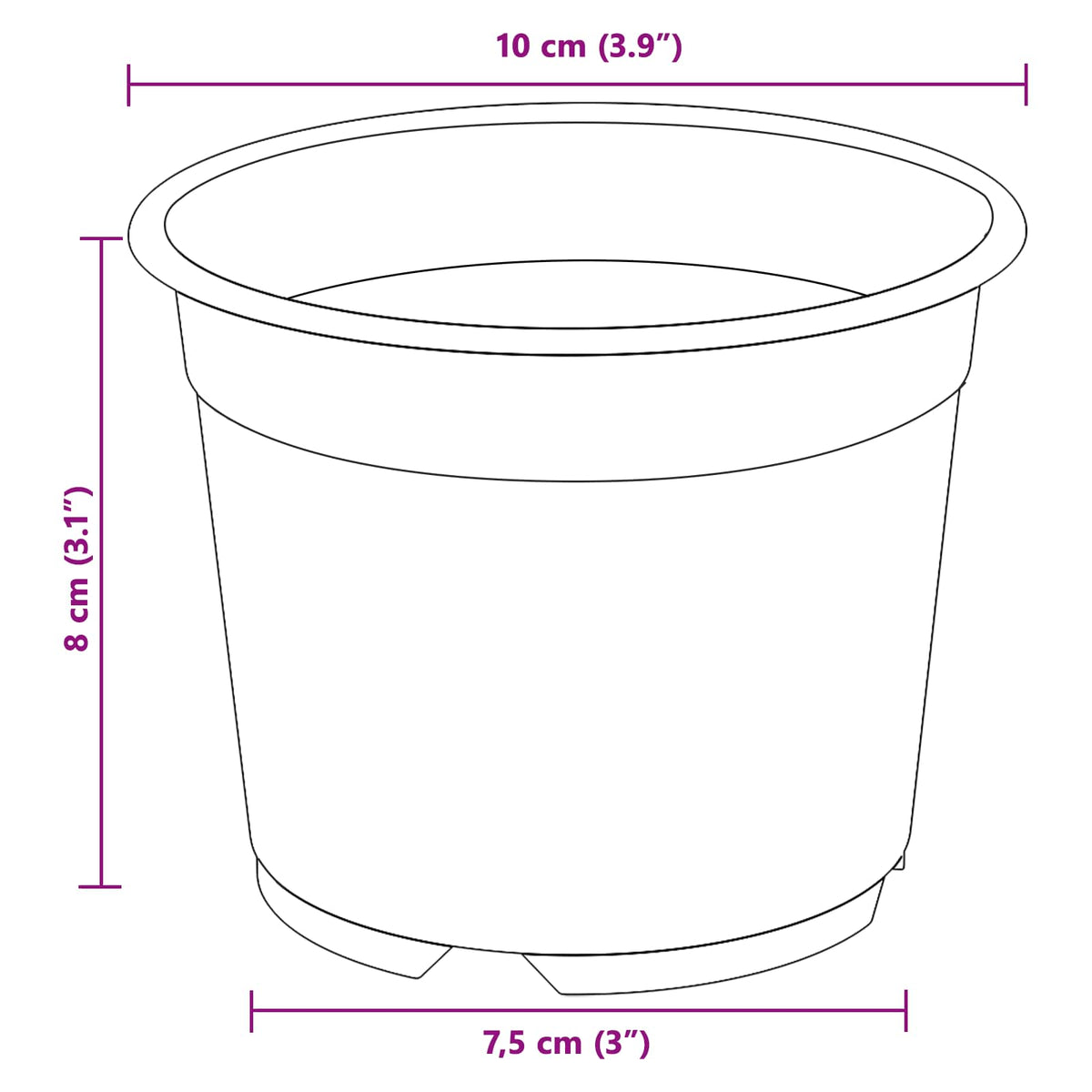 Okrugla saksija za cveće 200 pcs Terakota Ø 10 x 8 cm Plastika