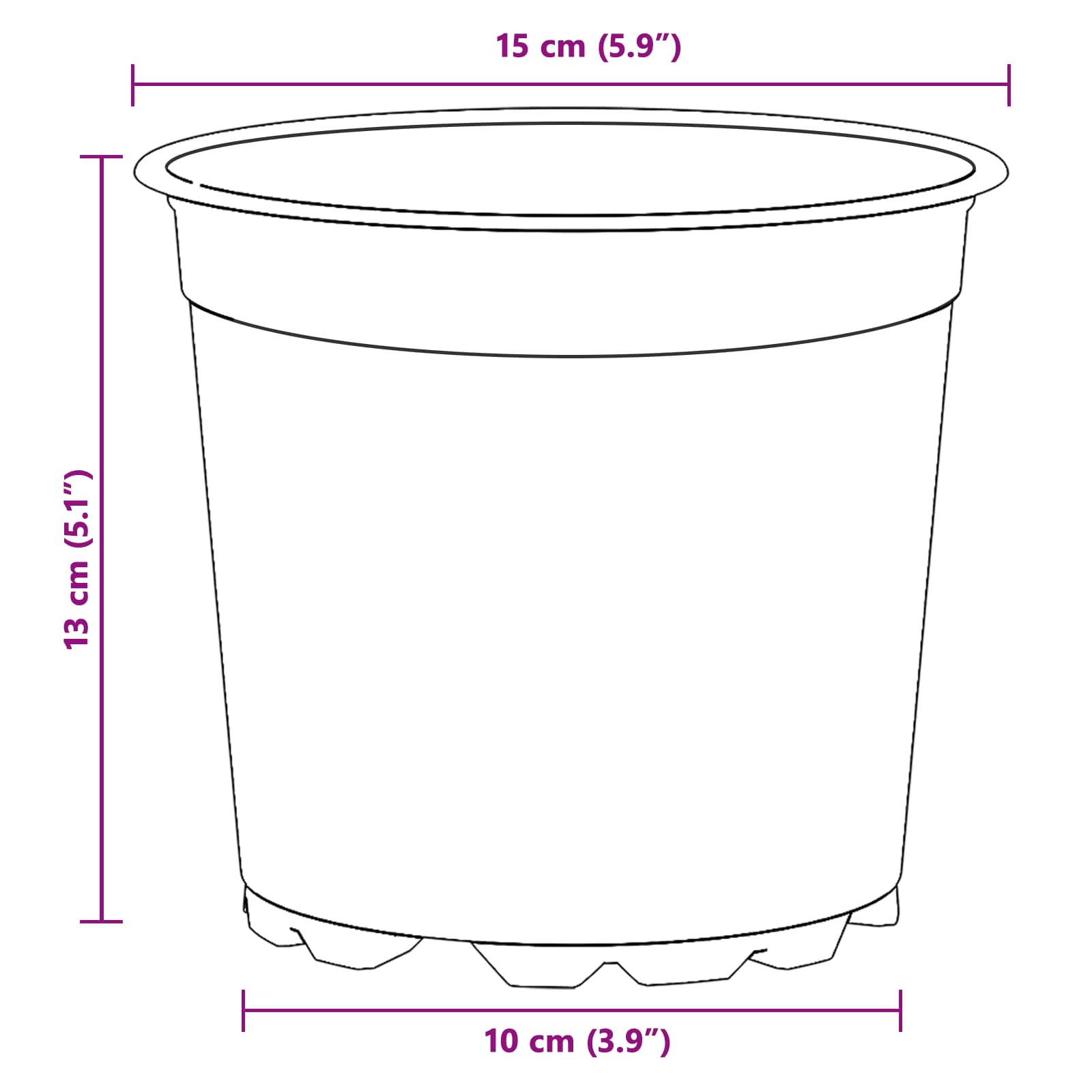 Lonac za cvijeće 200 pcs Terakota Ø 15 x 13 cm Plastika