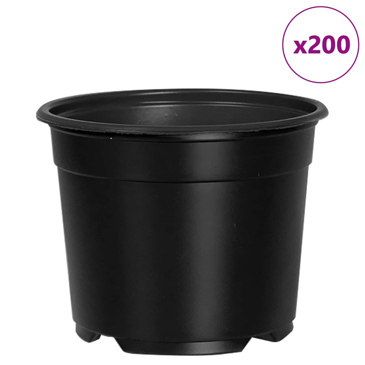Okrugla saksija za cveće 200 pcs Crna Ø 10 x 8 cm Plastika