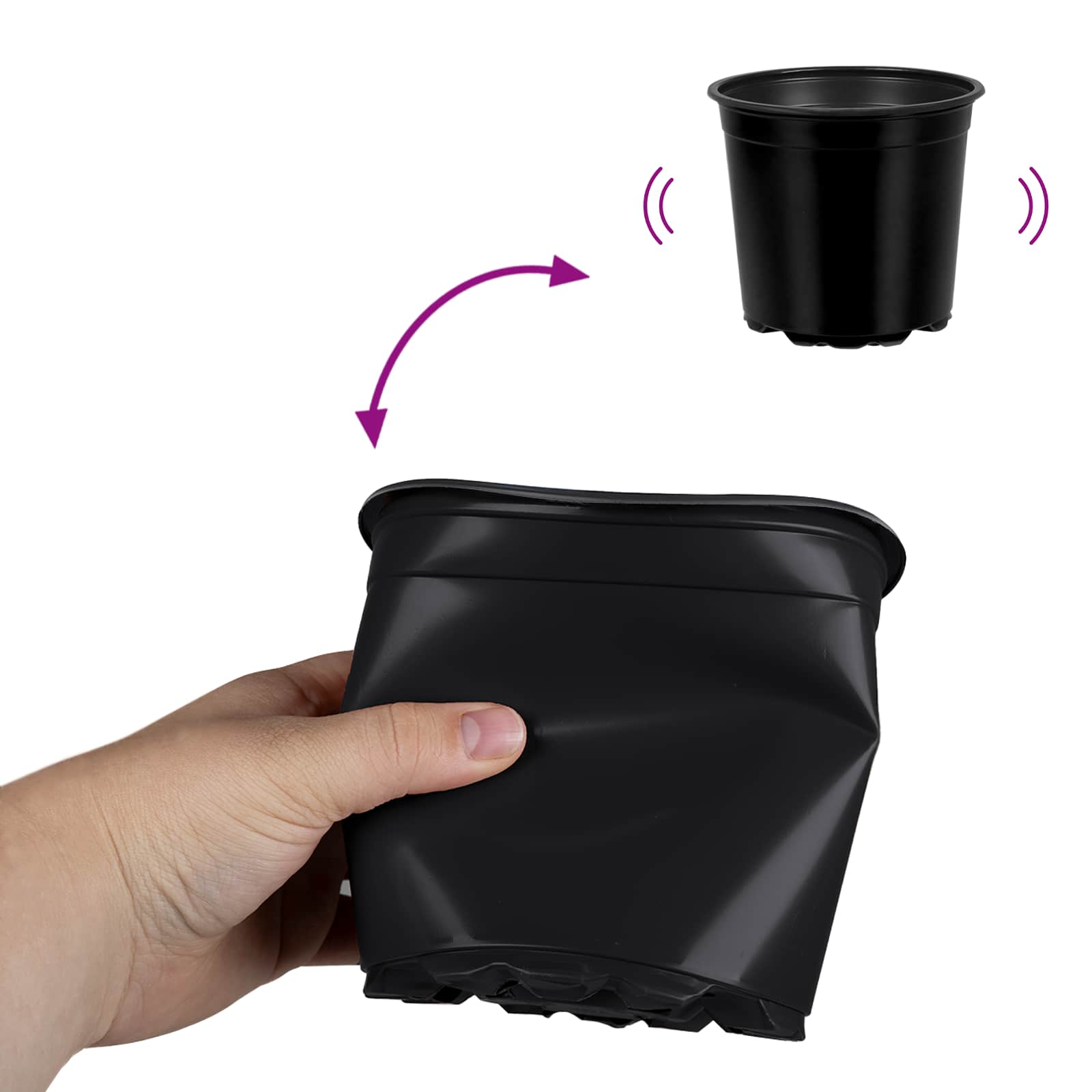 Lonac za cvijeće 100 pcs Crna Ø 15 x 13 cm Plastika