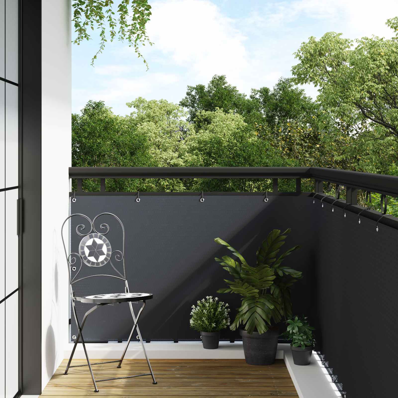 Ekran za balkon s rupama Antracit