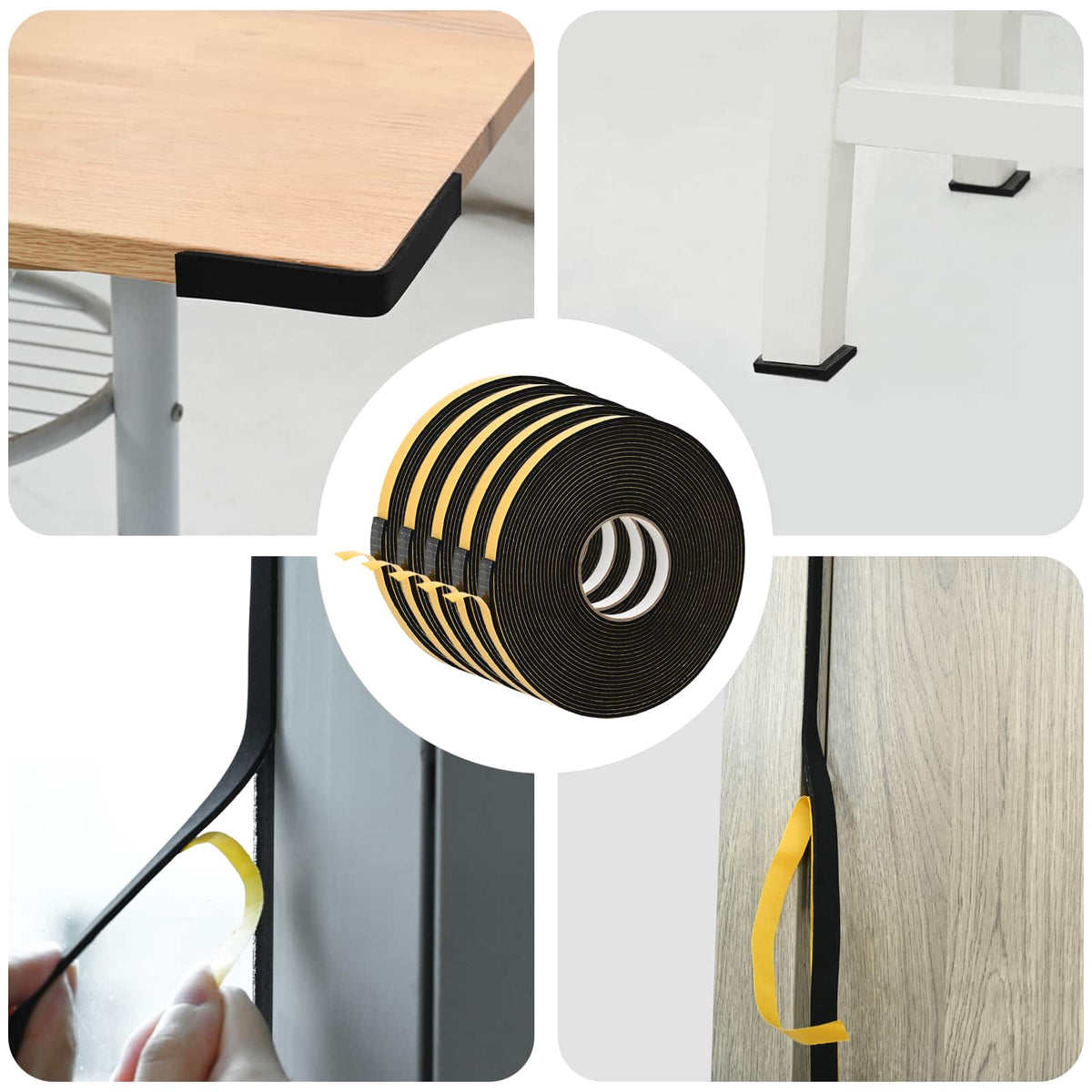 Samoljepljiva pjenasta traka 5 pcs Crna 10mm x 10m CR pjena