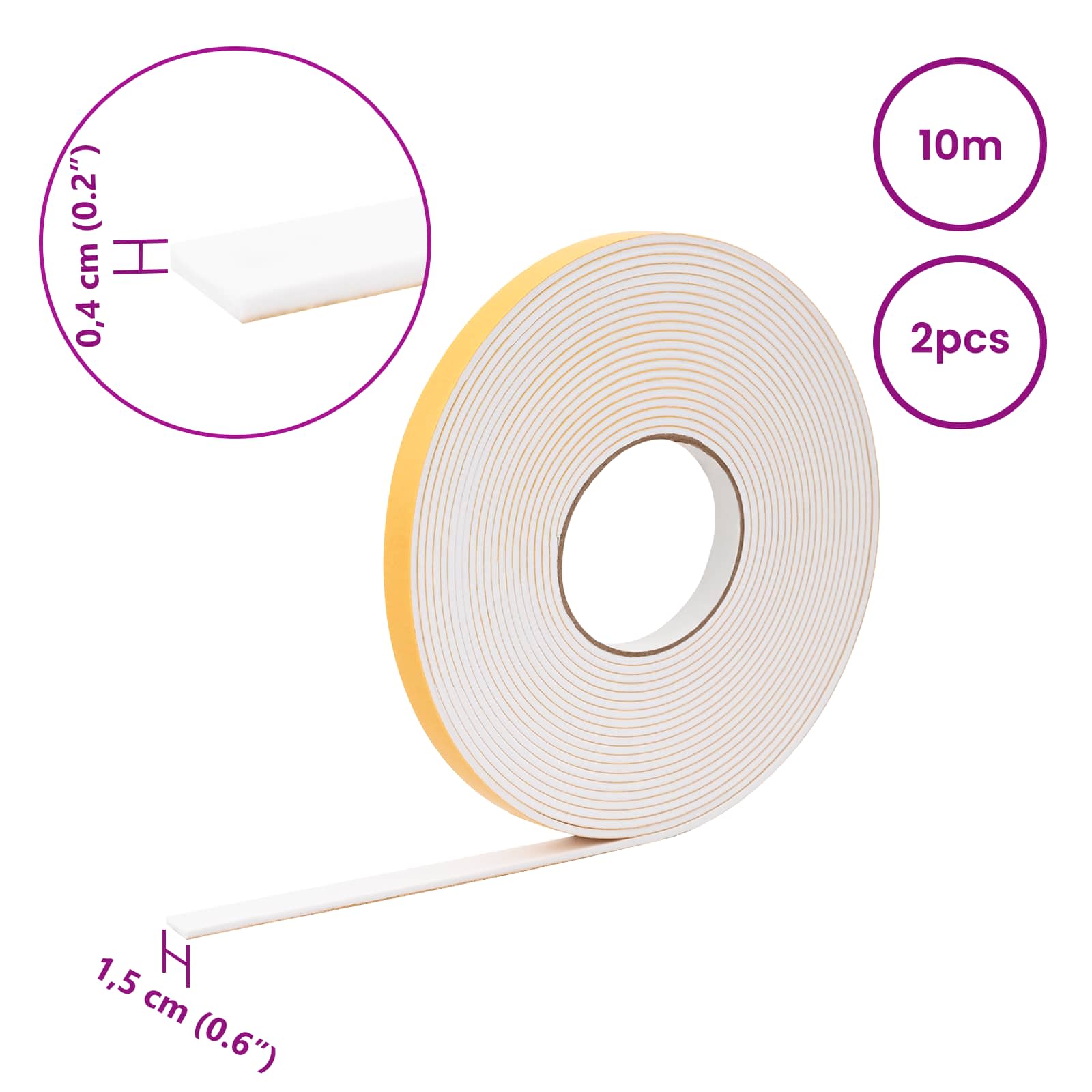 Samoljepljiva pjenasta traka 2 pcs Bijela 15mm x 10m CR pjena