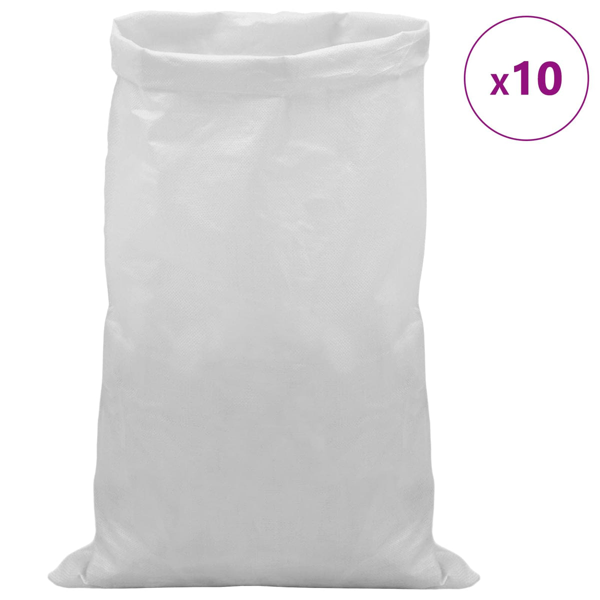 Tkanine vreće 10 pcs Bijela 70 x 110 cm PP